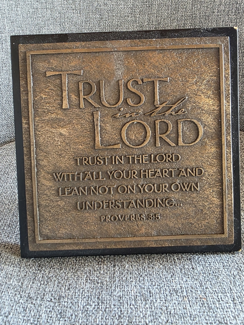 Trust in the Lord Wall Plaque - Bronze Tone